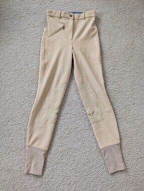 Tuff Rider Beige Riding Breeches with Knee Patches